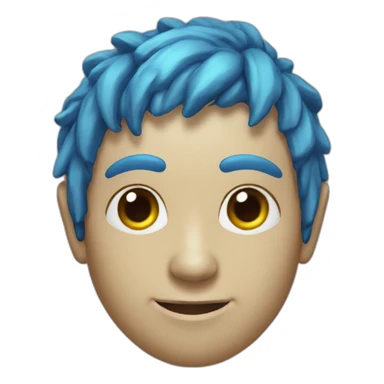 elf man with hair and robotic body blue sticker