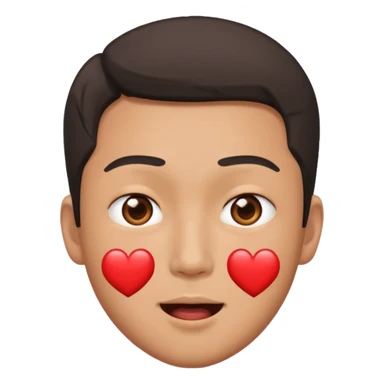 asian man falling with heart eyes sticker