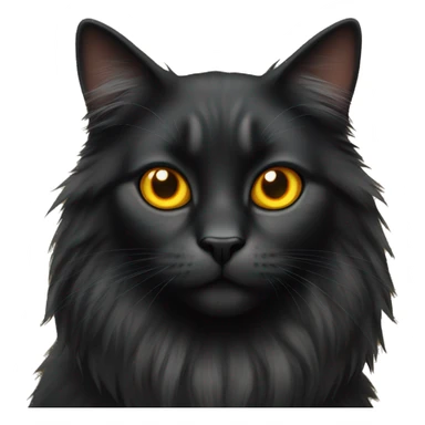 Long haired Half black half orange cat with yellow eyes  sticker