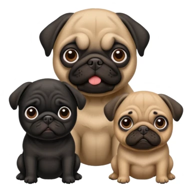 Black pug and fawn pug sticker