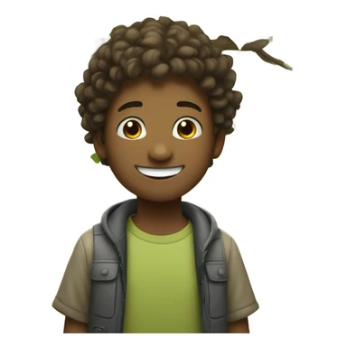 boys smiling under the tree sticker