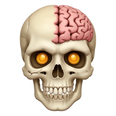 Skull face brain sticker