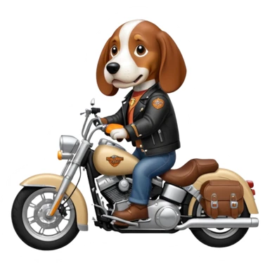 bassett hound on harley davidson sticker