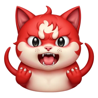  angry rage screaming loudly cryjng emoticon kawaii kitten devil very angryugldemenyed hideous  sticker
