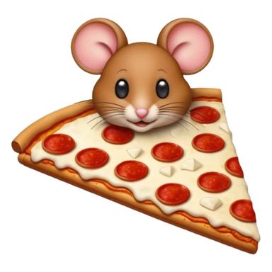 une souris sur une pizza sticker