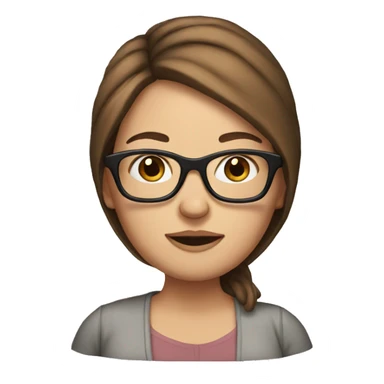 Pregnant White woman with long brown hair and glasses sticker