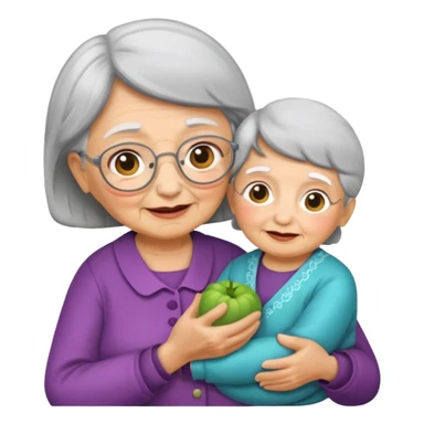 Grandma holding ba y sticker