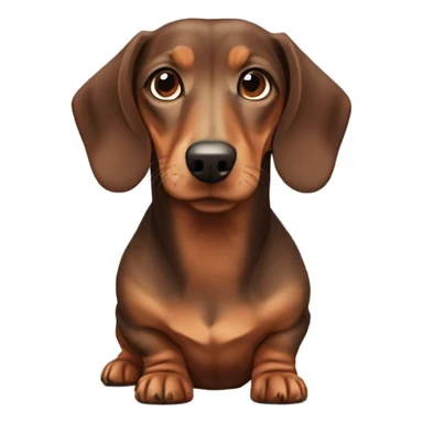weenie dog sitting from the side pov (brown short hair) sticker