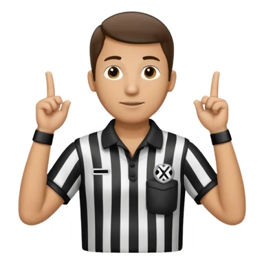 referee with raised arms crossed like an X sticker