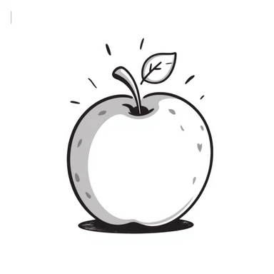 hand-drawn doodle of an apple with playful lines sticker