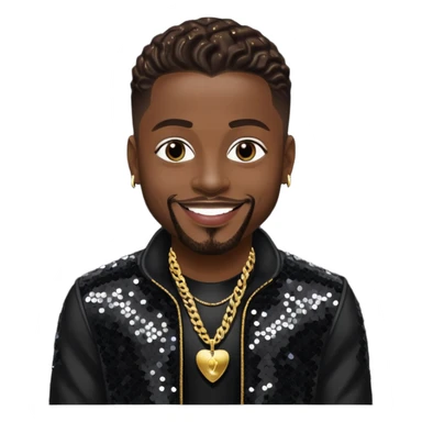 Dalvin Mr. Dalvin DeGrate from Jodeci/K-Ci & JoJo with dark brown, black sequin outfit sticker