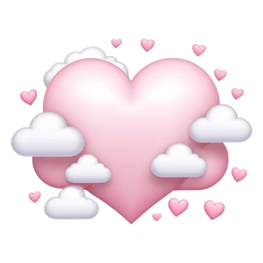 Cloud around pastel pink hearts sticker