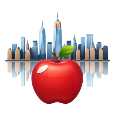 Una manzana con el skyline de Nueva York sticker