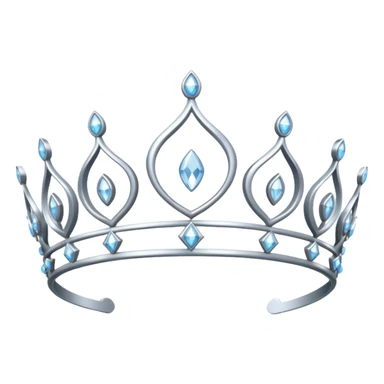 iced silver tiara with diamonds sticker