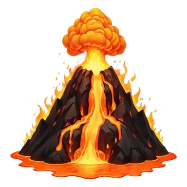 volcano big lava eruption no smoke sticker