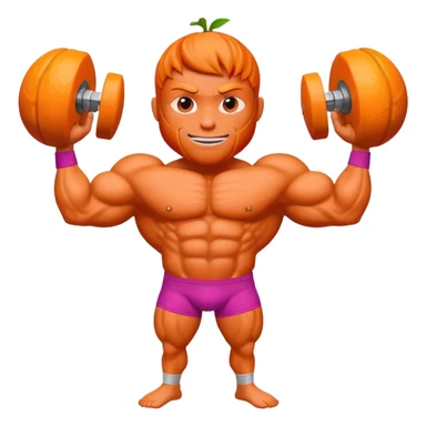 Muscle Orange Fruit Character Strongest Wear Magenta Brief sticker