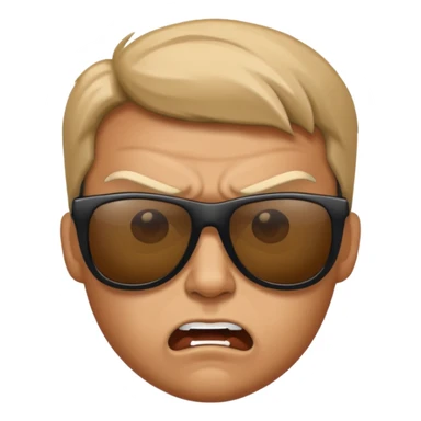 Angry face with sun glasses sticker