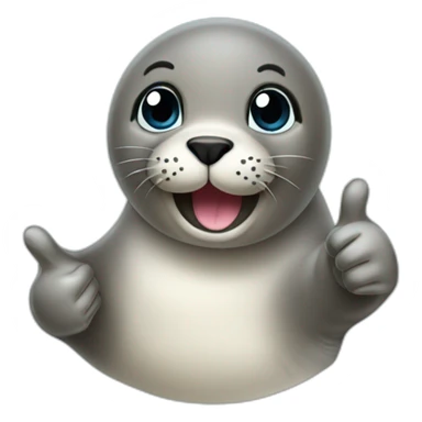 Seal gives thumbs up sticker