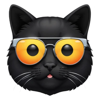 black cat wearing mirrored sunglasses sticker