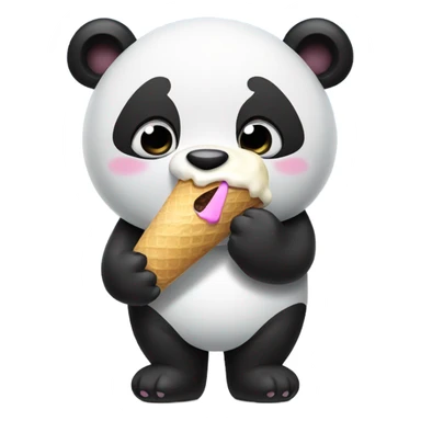 Panda eating ice cream sticker