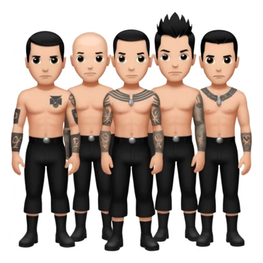 Whole rammstein band standing as a group sticker