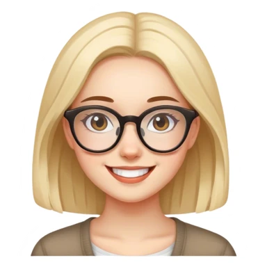 smiling girl with glasses indoors pretty sticker