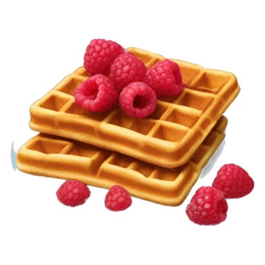 waffles with raspberries  sticker