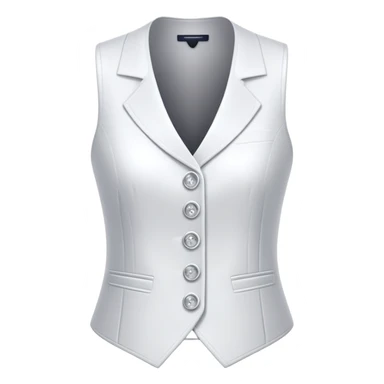 white formal vest for women with 3 white buttons and 2 front pockets sticker
