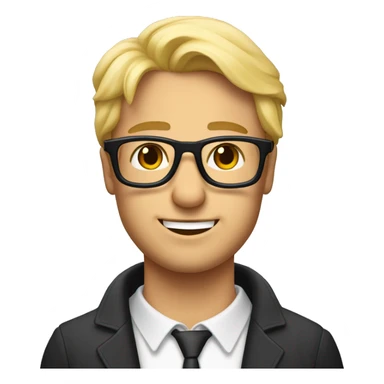 Un homme blond avec des lunettes promène son berger australien  sticker