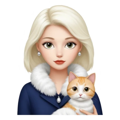 Dior model with pet cat sticker