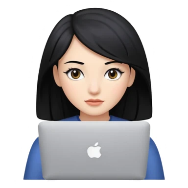 macbook black hair beauty  sticker