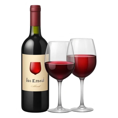 bottle of wine and glass black sticker