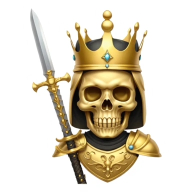 Golden skull with crown now make it with a worrior sowrd with a skull body sticker