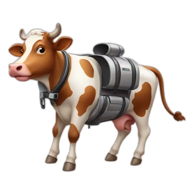 Cow with a jet pack sticker