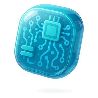 emoji of a cyber digital product, futuristic and tech-inspired sticker