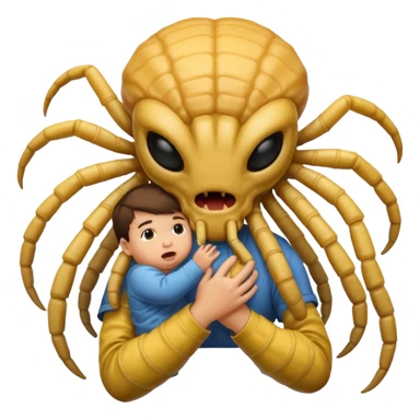 man with Baby Facehugger on his face sticker