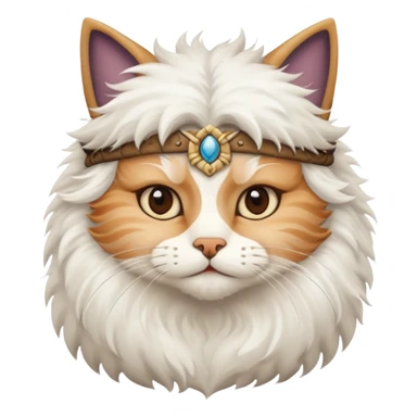viking white cat sticker