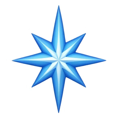 20 uçlu mavi yışdız ortasında beyaz tik sticker