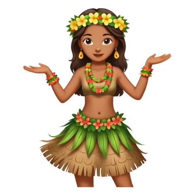 Beautiful Hawaiian girl dancing hula sticker