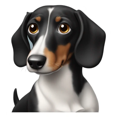 black and white wiener dog sticker