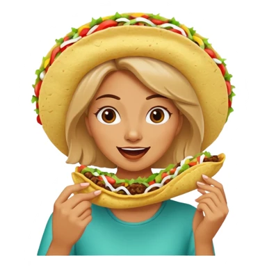 woman eating taco  sticker