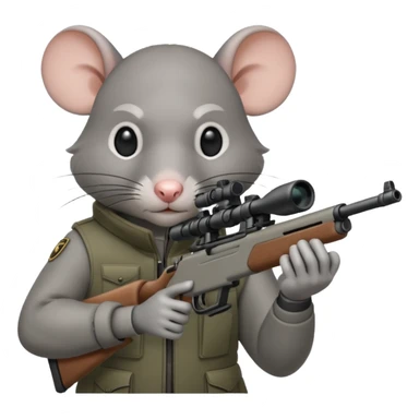 a rat aiming down a sniper rifle sticker