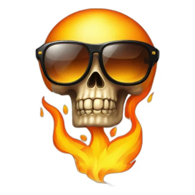 COOL FLAMING SKULL WITH SUNGLASSSES sticker