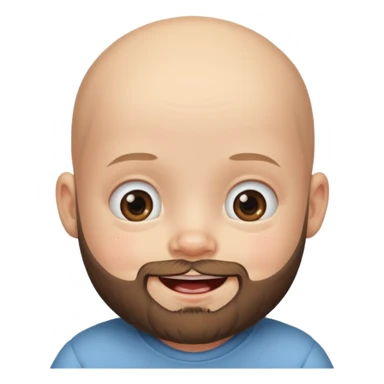 bearded bald baby sticker