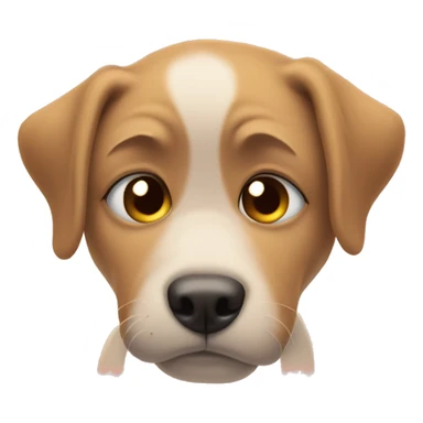 Sad face with puppy dog eyes and holding breaking heart  sticker