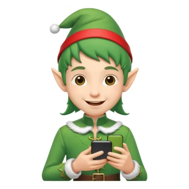 christmas mini elf talking on the phone sticker
