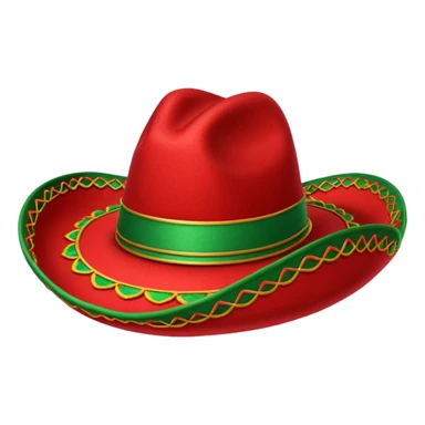 colorful mariachi hat with red and green decorations sticker