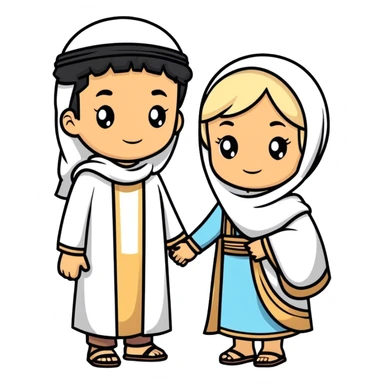 Arab boy and a white girl sticker