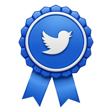 A high-resolution 3D emoji of a social media verification badge. A vibrant royal blue circular seal (hex #405DE6) with jagged, ribbon-like edges and a crisp white checkmark in the center. The style is glossy and slightly raised, featuring soft studio lighting on a clean white background." sticker