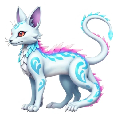 Neon Vibrant Pulsating Trail-glowing Chromatic Trico-Serval-Absol-Salamence-Silvally-Dragon-Snake-fusion-hybrid sticker
